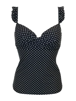 Pour Moi Sicily Lightly Padded Underwired Tankini Top Black Outlet