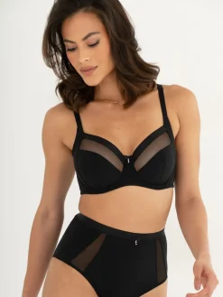 Pour Moi Viva Luxe Non-Padded Side Support Bra Black Outlet