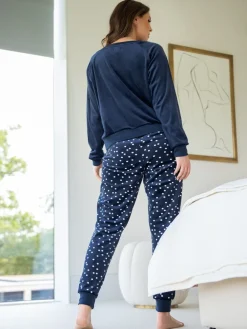 Pour Moi Cosy Fleece Sweatshirt and Jogger Pyjamas Set Blue Outlet