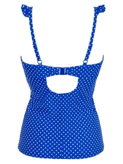 Pour Moi Sicily Lightly Padded Underwired Tankini Top Blue Outlet