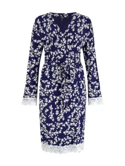 Pour Moi Sofa Loves Lace Jersey Wrap Gown Blue Discount