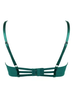 Pour Moi India Bold Floral Embroidery Non Pad Bra Green Clearance