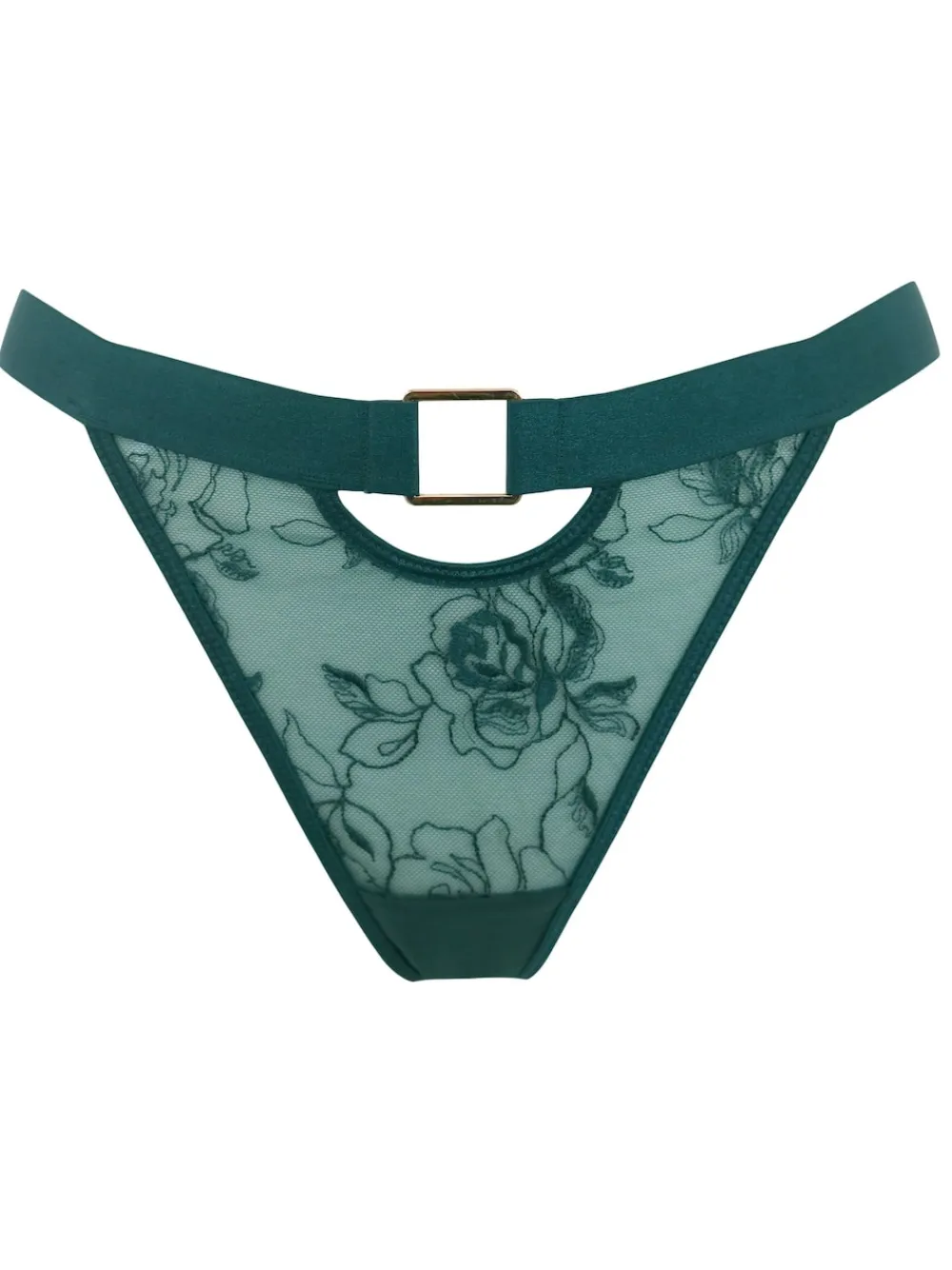 Pour Moi India Embroidery Thongs Green New