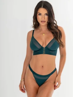 Pour Moi India Front Fastening Underwired Bralette Green Online