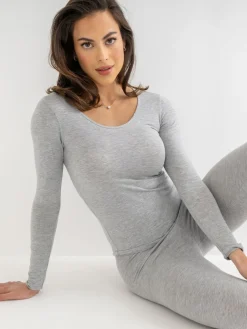 Pour Moi Grey Long Sleeve Second Skin Thermal Hot
