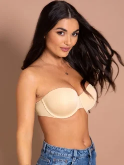 Pour Moi Definitions Push Up Multiway Strapless Bra Natural Discount