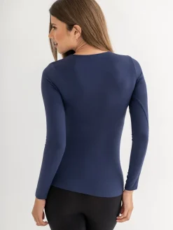 Pour Moi Navy Long Sleeve Second Skin Thermal Best