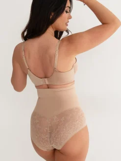 Pour Moi Effortless Shapewear Tummy Control High Waist Briefs Nude New