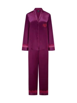 Pour Moi Dusk Satin and Lace Cuban Collar Pyjamas Set Purple Best