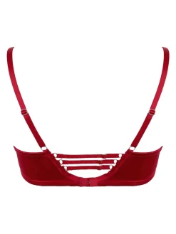 Pour Moi Red All Yours Satin and Mesh Front Fastening Bra