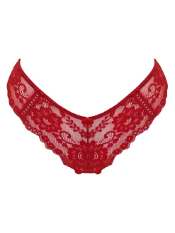 Pour Moi Red Brazilian Fleur Cheeky V-Shaped Knickers New