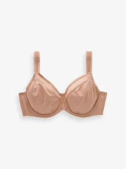 Next F-K Ultimate Support Cotton Minimiser Padded Strap Bra Praline Nude Hot