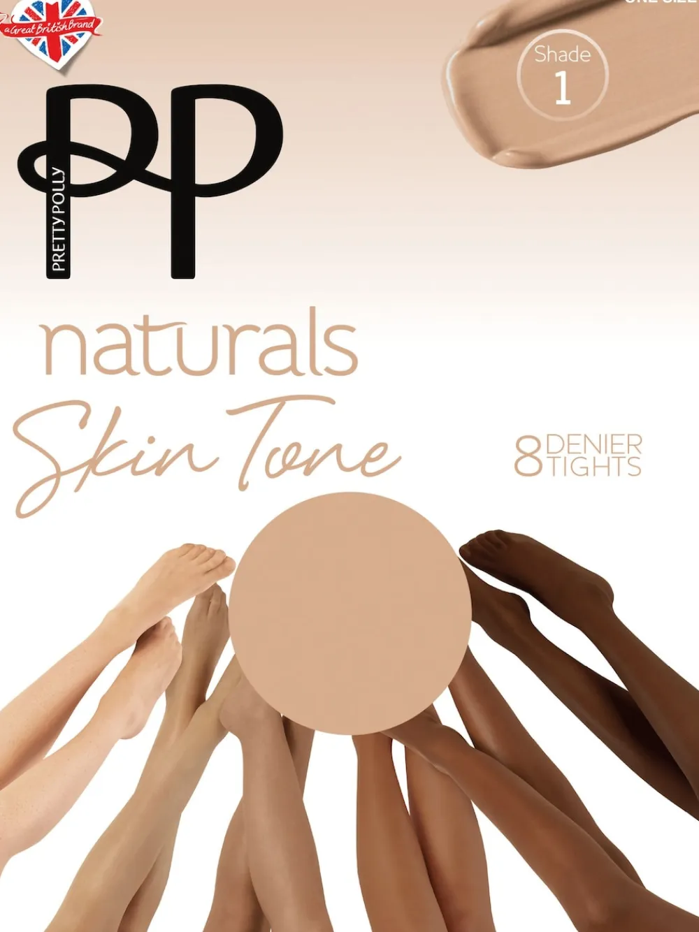 Pretty Polly Natural 8 Denier Skin Tone Tights 2 Pack Clearance