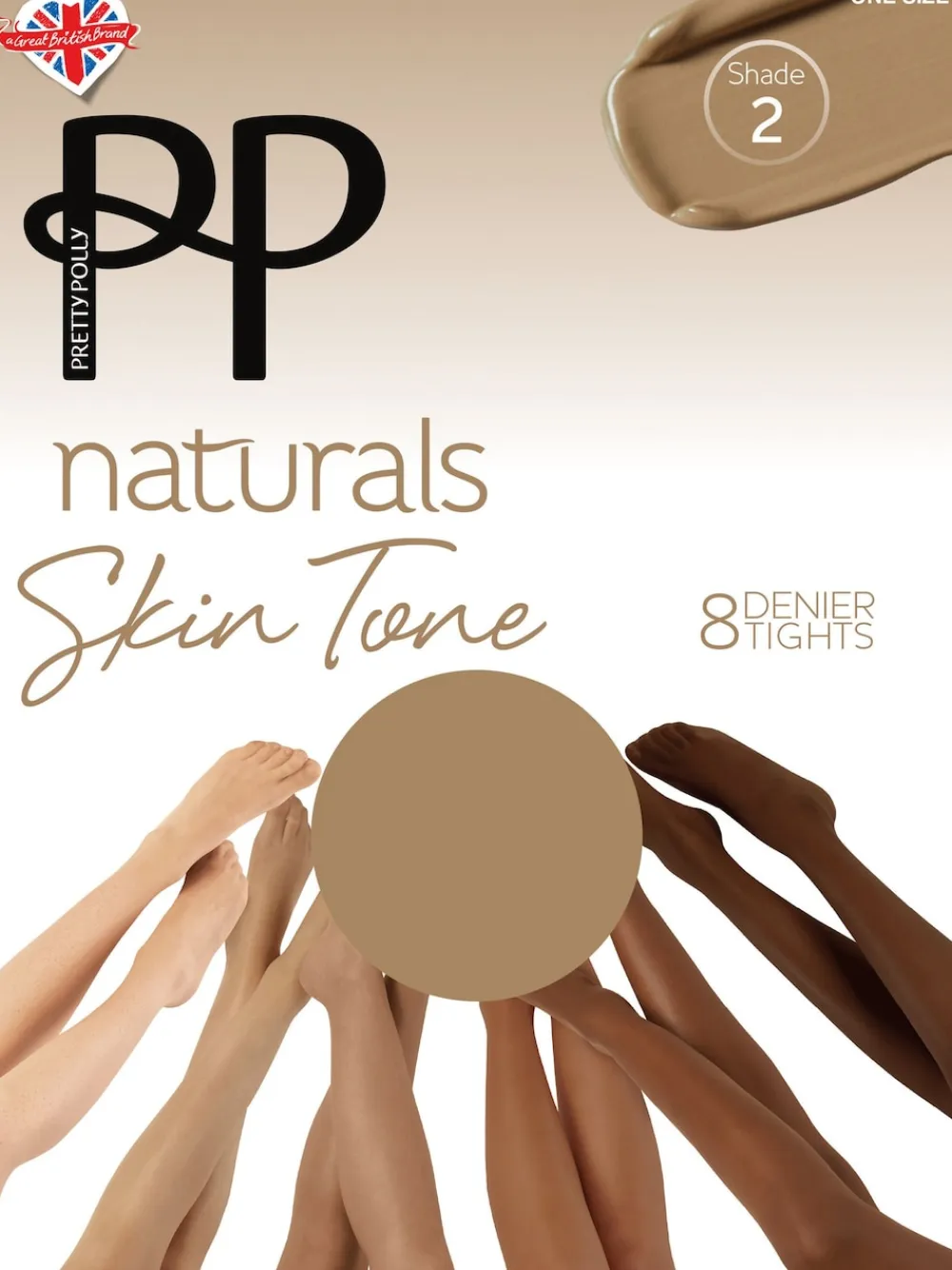 Pretty Polly Natural 8 Denier Skin Tone Tights 2 Pack Clearance