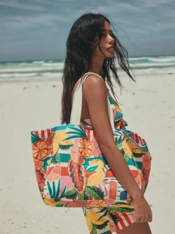 Next Print Cotton Shopper Bag New