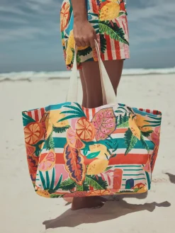 Next Print Cotton Shopper Bag New