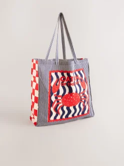 Next Print Sardine Print 100% Cotton Shopper Bag Hot