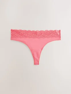 Next Thong Cotton and Lace Knickers 7 Pack Printed Spot Online