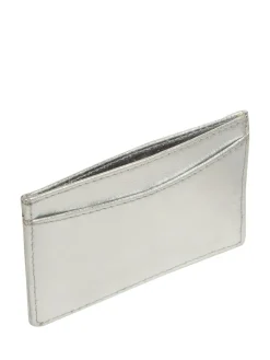 Pure Luxuries London 'Anna' Leather Card Holder Silver Sale