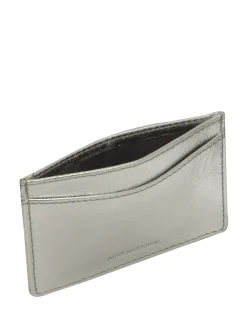 Pure Luxuries London 'Anna' Leather Card Holder Silver Sale