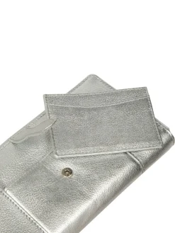 Pure Luxuries London April Leather Purse Silver Outlet