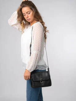 Pure Luxuries London 'Cassie' Leather Crossbody Bag Black Best