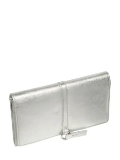 Pure Luxuries London Isla Leather Purse Silver Clearance