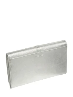 Pure Luxuries London Isla Leather Purse Silver Clearance