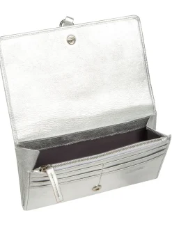 Pure Luxuries London Isla Leather Purse Silver Clearance