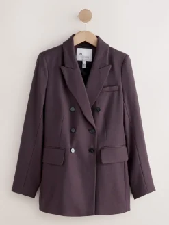 Next N.Premium Wool Blend Twill Blazer Purple