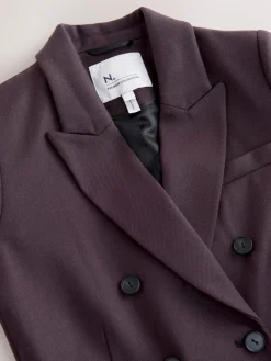 Next N.Premium Wool Blend Twill Blazer Purple