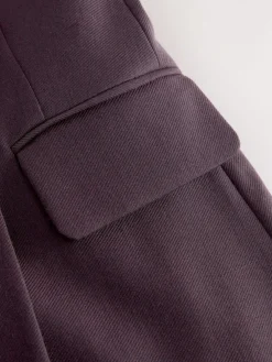 Next N.Premium Wool Blend Twill Blazer Purple