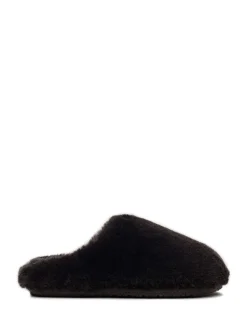 Radley Cloud Street Shearling Fluff Mule Slippers Brown New