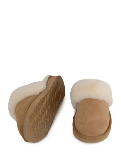 Radley Maple Lane Shearling Cuff Mule Slippers Brown Best