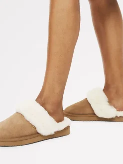 Radley Maple Lane Shearling Cuff Mule Slippers Brown Best