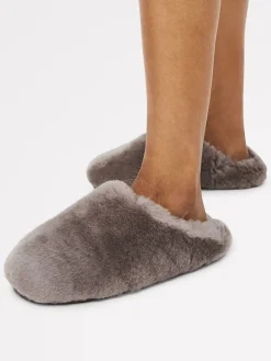 Radley Cloud Street Shearling Fluff Mule Slippers Light Brown New