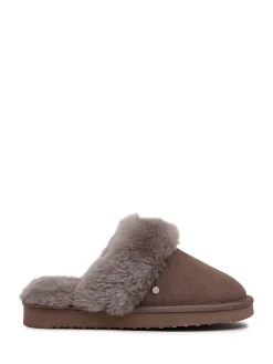 Radley Maple Lane Shearling Cuff Mule Slippers Light Brown Best