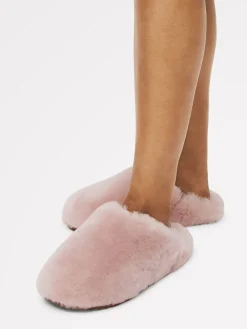 Radley Cloud Street Shearling Fluff Mule Slippers Pink Discount
