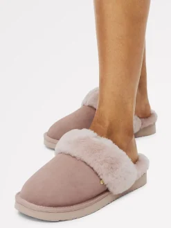 Radley Maple Lane Shearling Cuff Mule Slippers Pink Outlet