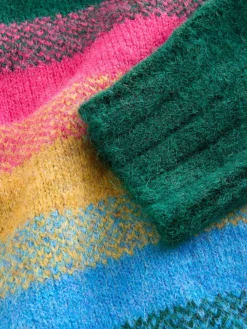 Next Crew Neck Jumper With Wool Rainbow Stripe Hot