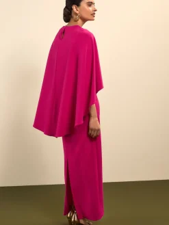 Next Raspberry Pink Cape Maxi Dress Sale
