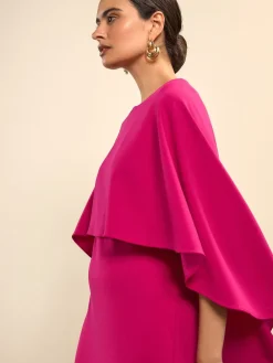 Next Raspberry Pink Cape Maxi Dress Sale