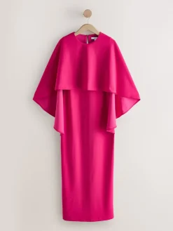 Next Raspberry Pink Cape Maxi Dress Sale