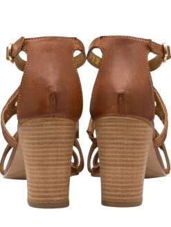 Ravel Leather Heeled Sandals Brown New