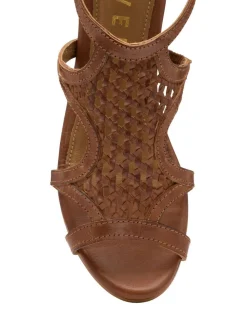 Ravel Leather Heeled Sandals Brown New