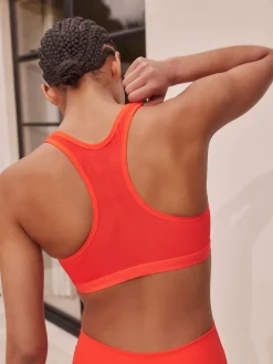 Next B-GG Active Sports High Impact Dry Tech Zip Front Bra Red New