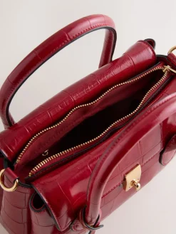 Next Croc Effect Hand Held Bag Red Outlet