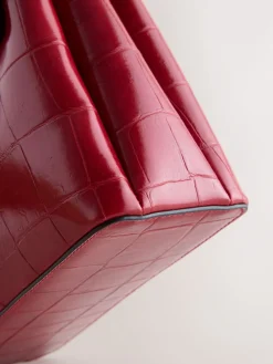 Next Croc Effect Hand Held Bag Red Outlet