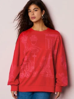 Next Red Embroidered Sweatshirt Best