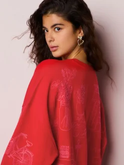 Next Red Embroidered Sweatshirt Best